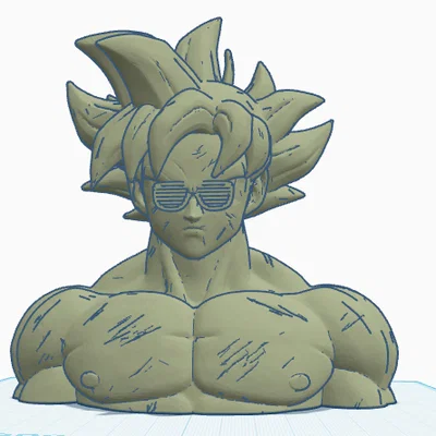Mô hình 3D Son Goku lão luyện đeo kính mát phong cách Dragon Ball