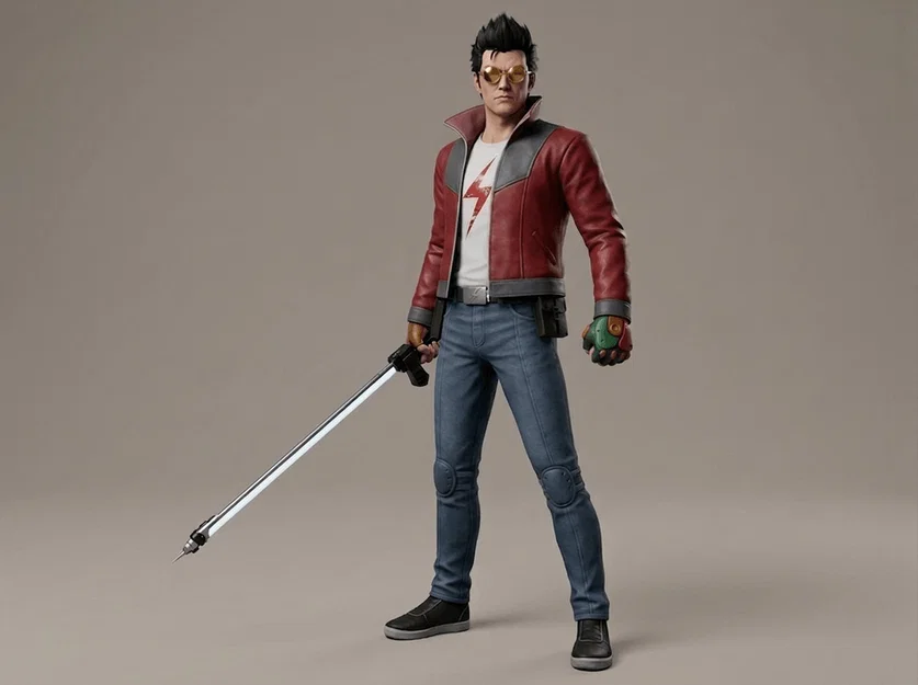 Mô hình 3D Travis Touchdown - Nhân vật huyền thoại No More Heroes - Image 1