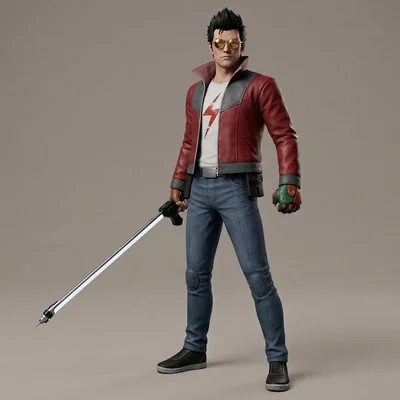 Mô hình 3D Travis Touchdown - Nhân vật huyền thoại No More Heroes