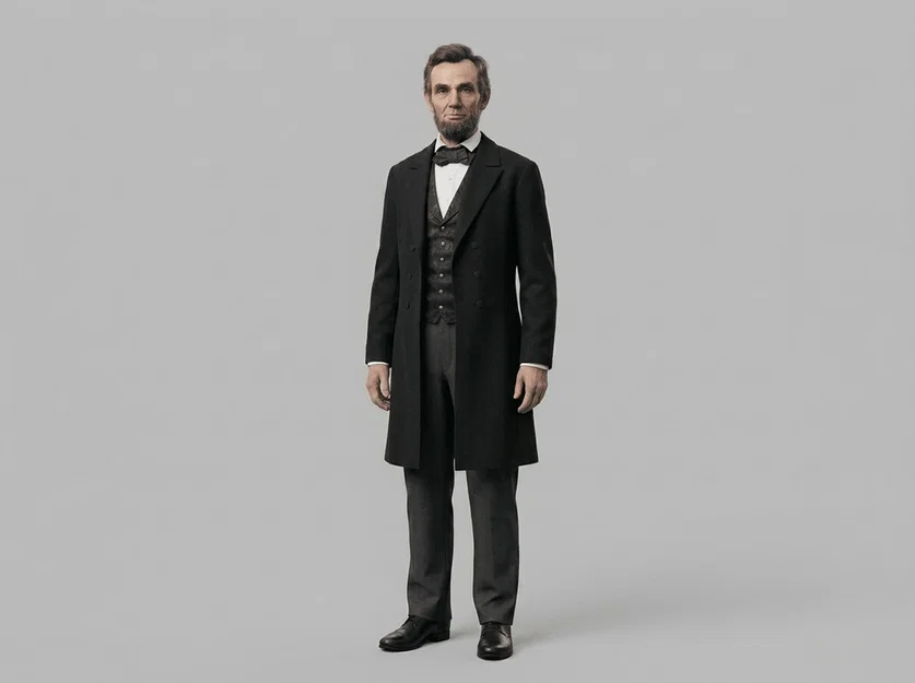 Mô hình 3D nhân vật lịch sử Abraham Lincoln cực kỳ chi tiết - Image 1
