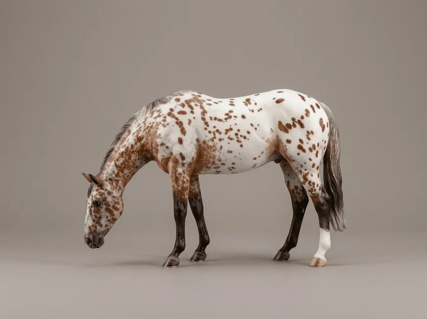 Mô hình ngựa nghệ thuật Chestnut Leopard Appaloosa in 3D đẹp mắt - Image 1
