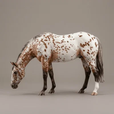 Mô hình ngựa nghệ thuật Chestnut Leopard Appaloosa in 3D đẹp mắt
