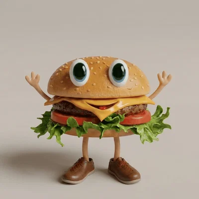 Mô hình 3D Bernard Burger vui nhộn cho người yêu thích đồ trang trí