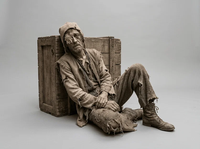 Mô hình 3D nhân vật người ăn mày cổ điển (Medieval Art - Beggar Wretch) - Image 1