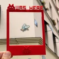 Khung chụp ảnh phong cách Polaroid Invader Was Here - Thumbnail 1