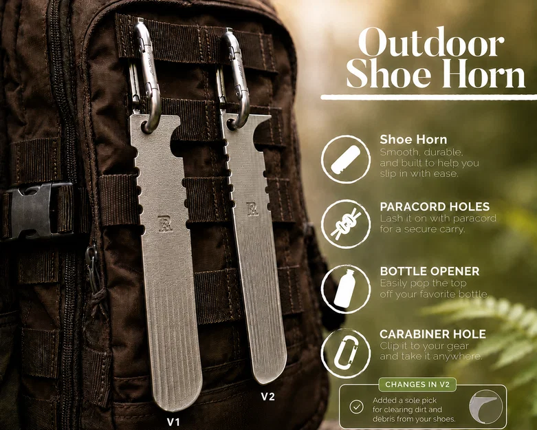 Dụng Cụ Xỏ Giày Đa Năng Outdoor (Shoe Horn) - Image 1