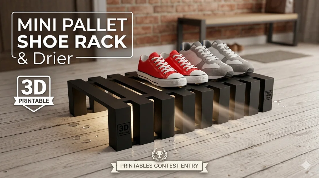 Mini Industrial Pallet - Kệ Để Giày / Giá Trưng Bày & Hong Khô Giày - Image 1