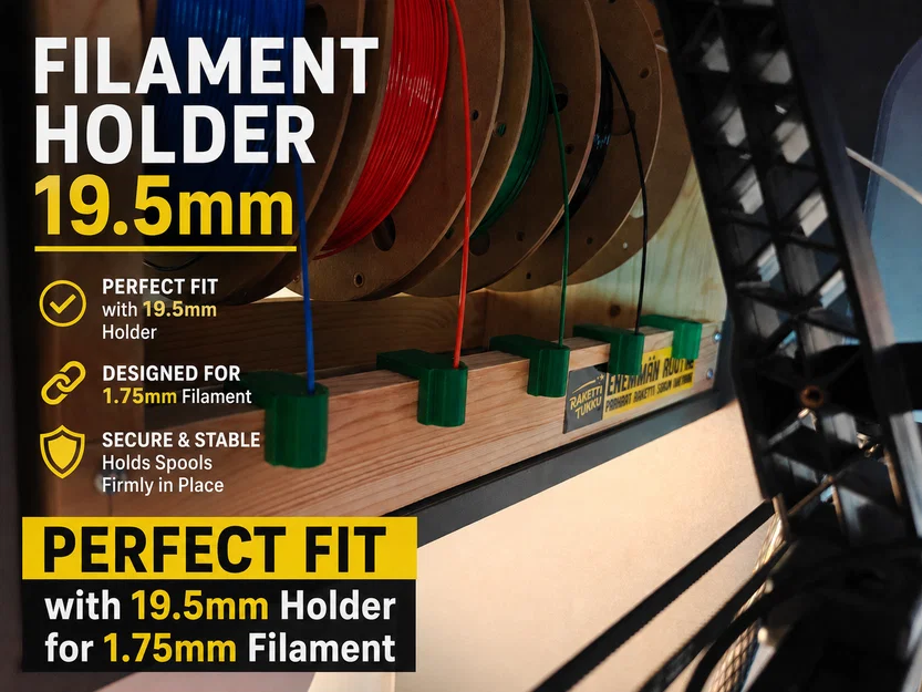 Kẹp dẫn hướng sợi nhựa 19.5mm cho giá đỡ filament 3D - Image 1