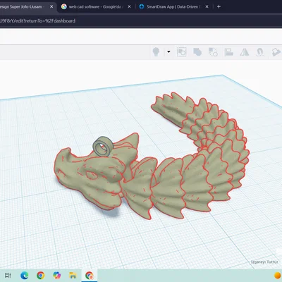 Mô hình rồng xương (Bone Dragon) có móc khóa in 3D cực độc đáo