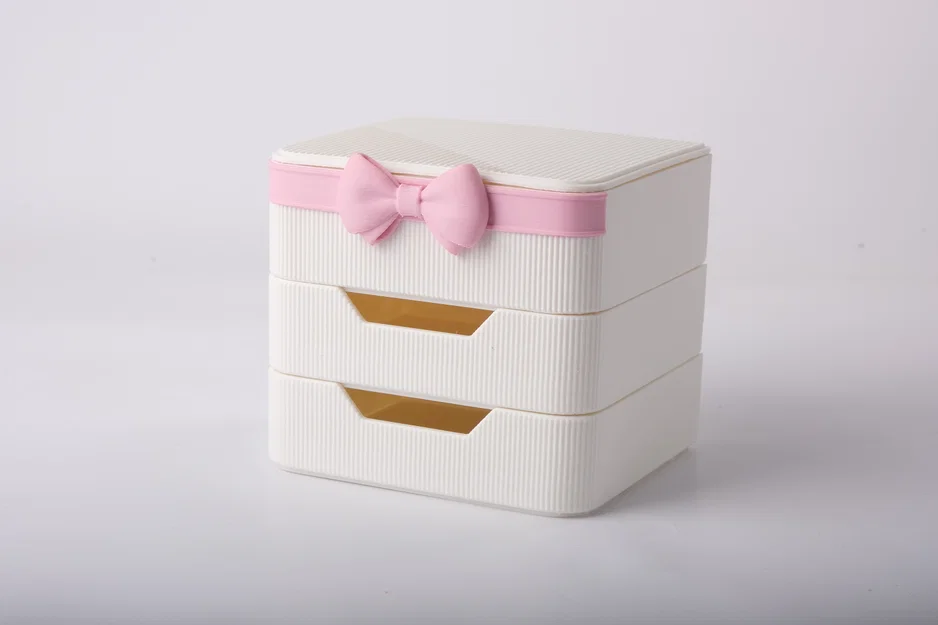 Khay Đựng Đồ Trang Điểm Blush Bow Xếp Chồng Được - Image 2
