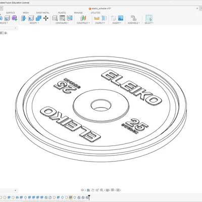 Mô hình bánh tạ Eleiko 25kg trang trí bàn làm việc - File in 3D