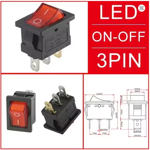 Đèn làm việc dùng pin Parkside với công tắc vuông - Image 5