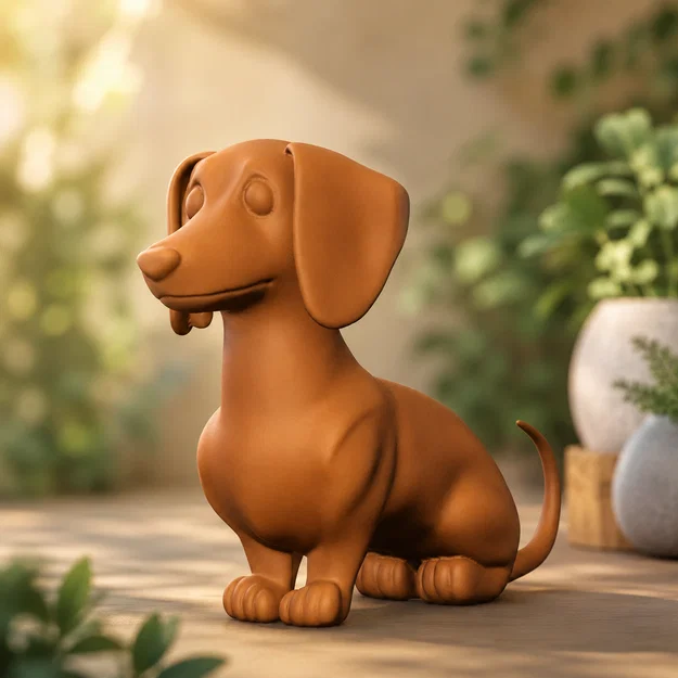 Mô hình chú chó Dachshund ngồi siêu đáng yêu để bàn - Image 1