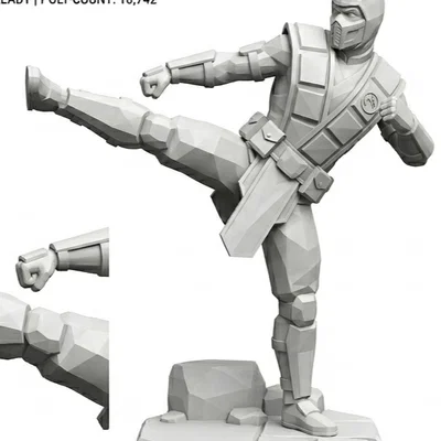 Mô hình Sub-Zero phong cách Low-poly tuyệt đẹp cho in 3D