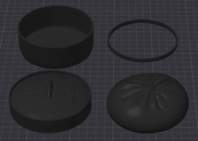 Mô hình 3D hộp đựng đồ hình bánh bao xinh xắn (Squishy Dumpling Basket) - Image 2