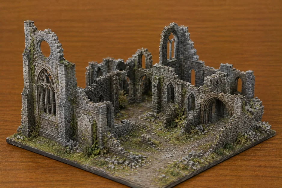 Mô hình phế tích tu viện cổ (Monastery Ruins) dùng cho sa bàn 3D - Image 1