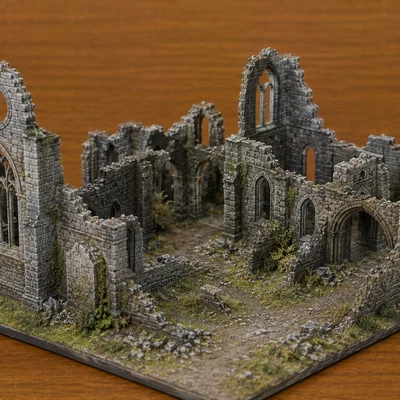 Mô hình phế tích tu viện cổ (Monastery Ruins) dùng cho sa bàn 3D