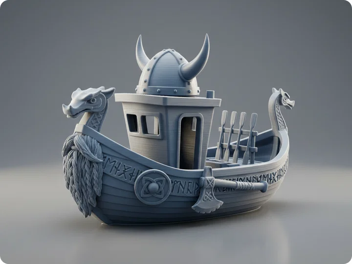 Mô hình thuyền Benchy phong cách Viking cực chất cho máy in 3D - Image 1
