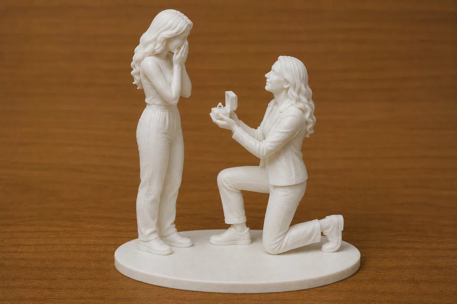Mô hình 3D cặp đôi cầu hôn - Quà tặng lãng mạn ý nghĩa - Image 1