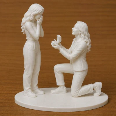 Mô hình 3D cặp đôi cầu hôn - Quà tặng lãng mạn ý nghĩa