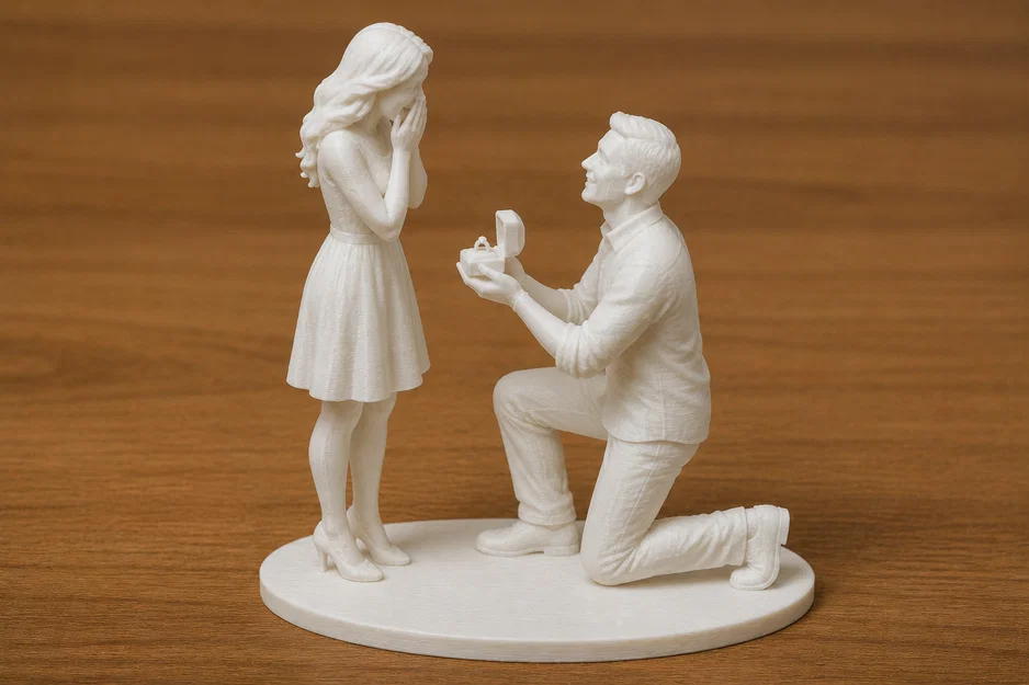 Mô hình 3D cặp đôi cầu hôn lãng mạn - Quà tặng ý nghĩa cho tình yêu - Image 1