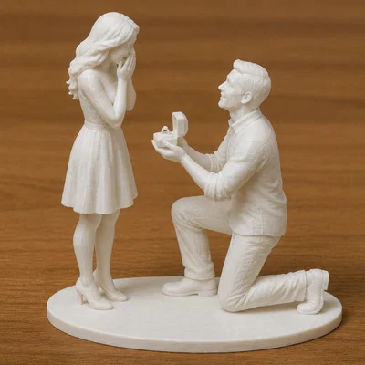 Mô hình 3D cặp đôi cầu hôn lãng mạn - Quà tặng ý nghĩa cho tình yêu