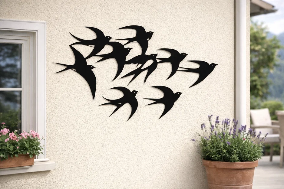Tranh treo tường đàn chim nhạn (Swallow Flock Wall Art) - Image 1