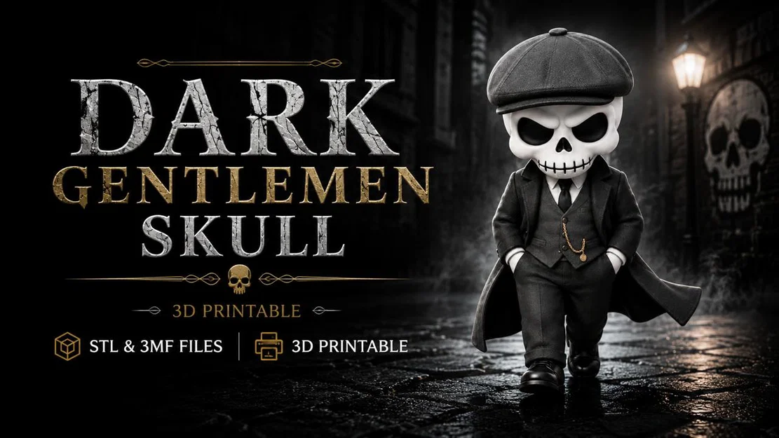 Mô hình Dark Gentleman Skull phong cách gangster cổ điển - Image 1