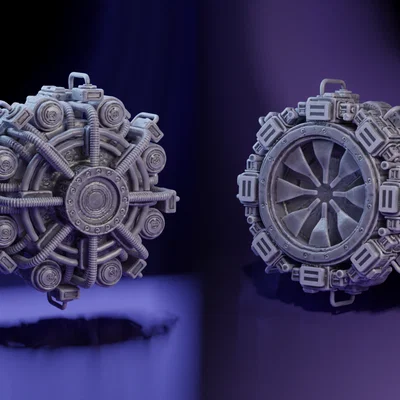 Mô hình phụ kiện trang trí Sci-Fi Greeble #1 chi tiết cho in 3D