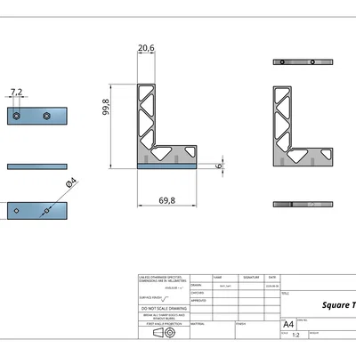 Ê-ke có đế (Square Tool) - Dễ in, không cần support