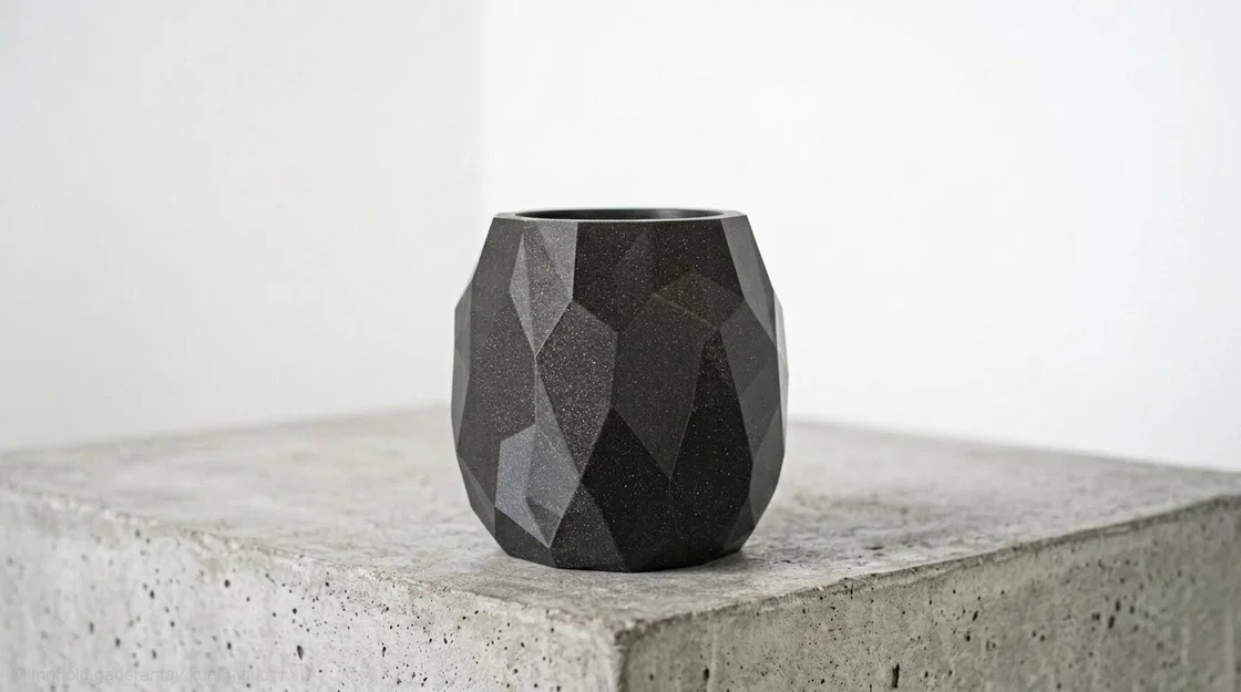 Hộp đựng đa năng đa giác Low-poly. Chậu cây/Bình hoa hiện đại phong cách geometric - Image 1