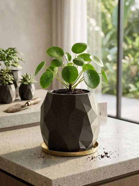 Hộp đựng đa năng đa giác Low-poly. Chậu cây/Bình hoa hiện đại phong cách geometric - Image 5