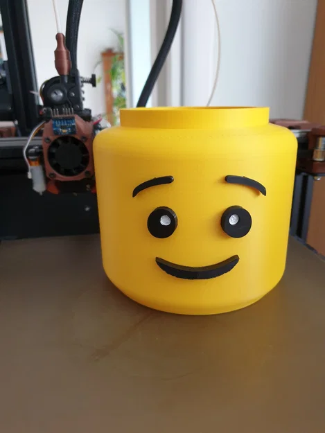 Chậu cây hình đầu Lego - Bản in dễ dàng hơn - Image 1