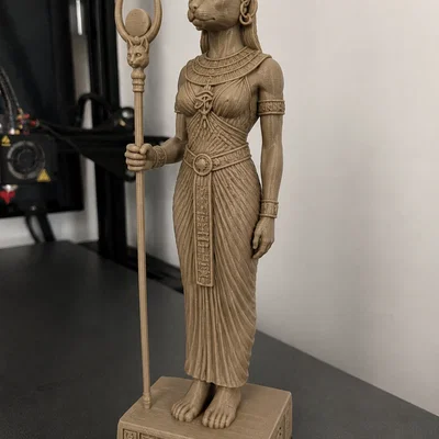 Mô hình 3D Nữ thần Bastet Ai Cập - Tượng trang trí tinh xảo