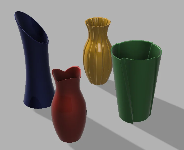 Bộ sưu tập 4 mẫu bình hoa 3D ấn tượng (Vase Design Study 2) - Image 1