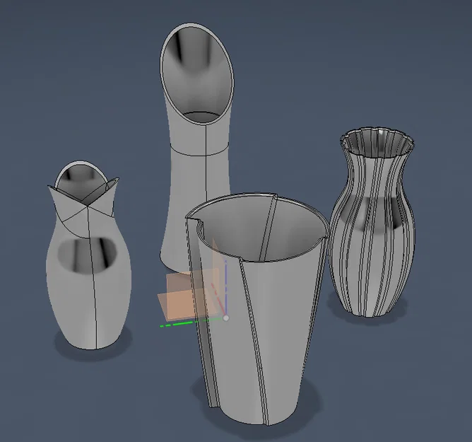 Bộ sưu tập 4 mẫu bình hoa 3D ấn tượng (Vase Design Study 2) - Image 2