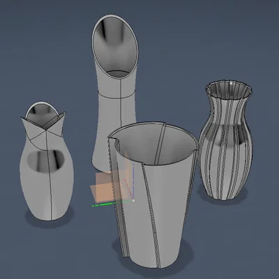 Bộ sưu tập 4 mẫu bình hoa 3D ấn tượng (Vase Design Study 2)