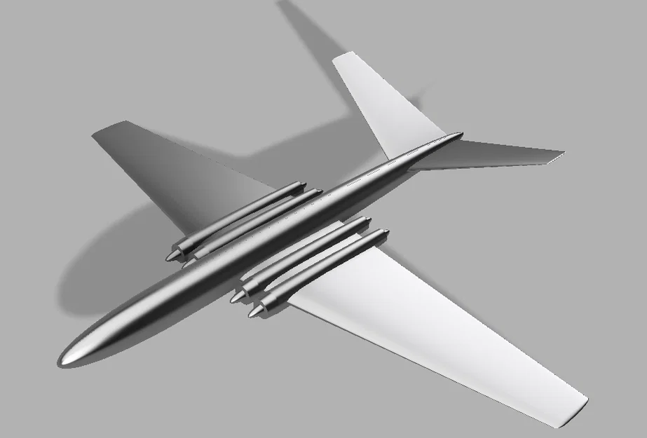Mô hình máy bay phản lực cổ điển Retro Airliner in 3D - Image 1