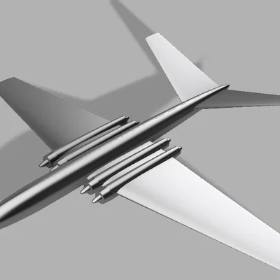 Mô hình máy bay phản lực cổ điển Retro Airliner in 3D