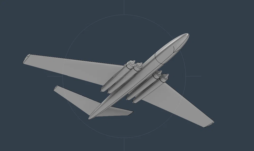 Mô hình máy bay phản lực cổ điển Retro Airliner in 3D - Image 2