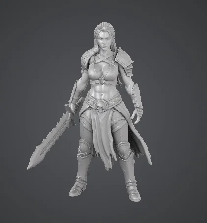 Mô hình Nữ chiến binh Barbarian - Tượng nhân vật Fantasy Tabletop - Image 1