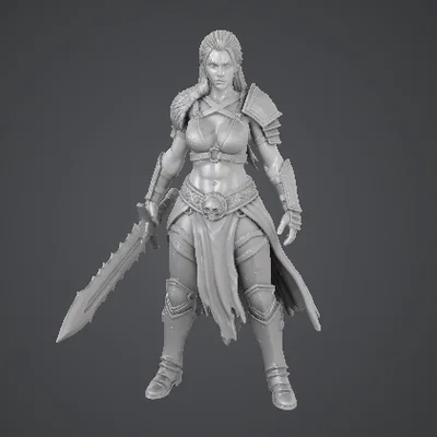 Mô hình Nữ chiến binh Barbarian - Tượng nhân vật Fantasy Tabletop