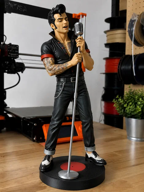 Mô hình 3D ca sĩ Rockabilly (Rockabilly Singer) phong cách cổ điển - Image 1