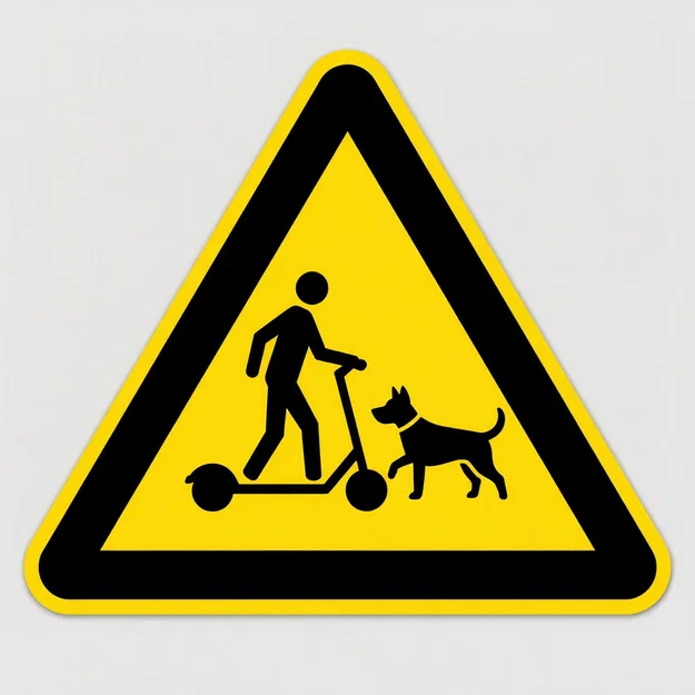 Mô hình biển báo cảnh báo xe scooter và thú cưng (Silly Sing) - Image 1
