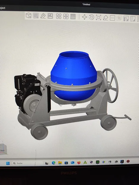 Mô hình máy trộn bê tông 3D dùng làm hộp cắm bút độc đáo - Image 1