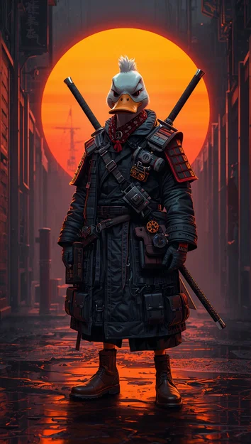 Mô hình 3D chú vịt Samurai (Samourai duck) cực ngầu cho tín đồ in 3D - Image 1
