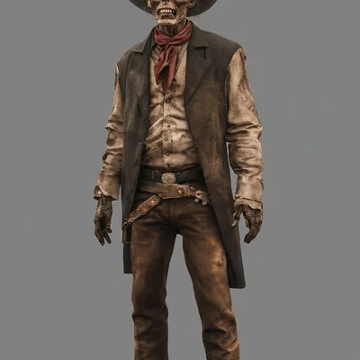 Mô hình in 3D Cowboy Zombie đầy phong cách kinh dị cực chất