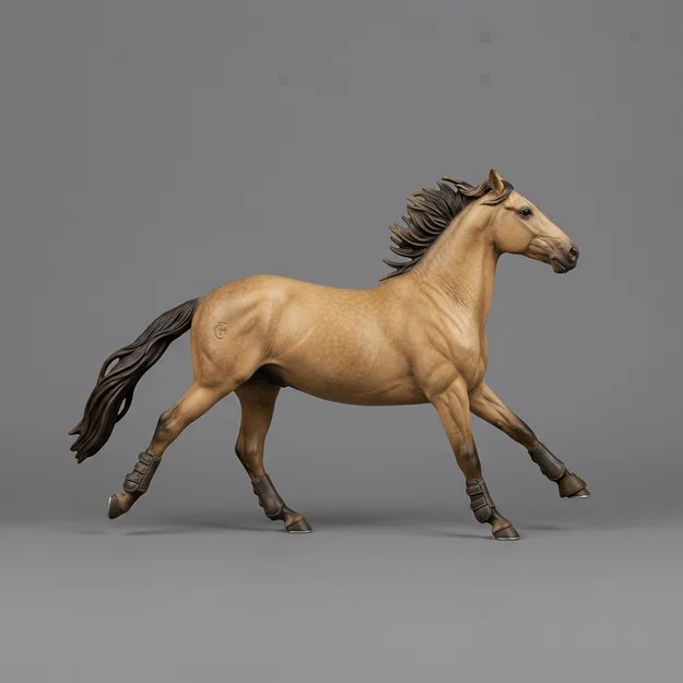 Mô hình chú ngựa nghệ thuật Horse Art Buckskin 3D in ấn chi tiết - Image 1
