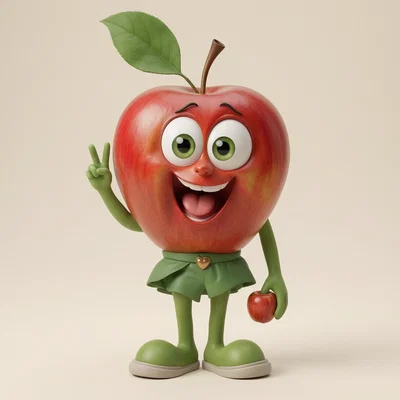 Mô hình 3D nhân vật Archie Apple đáng yêu cho trẻ nhỏ