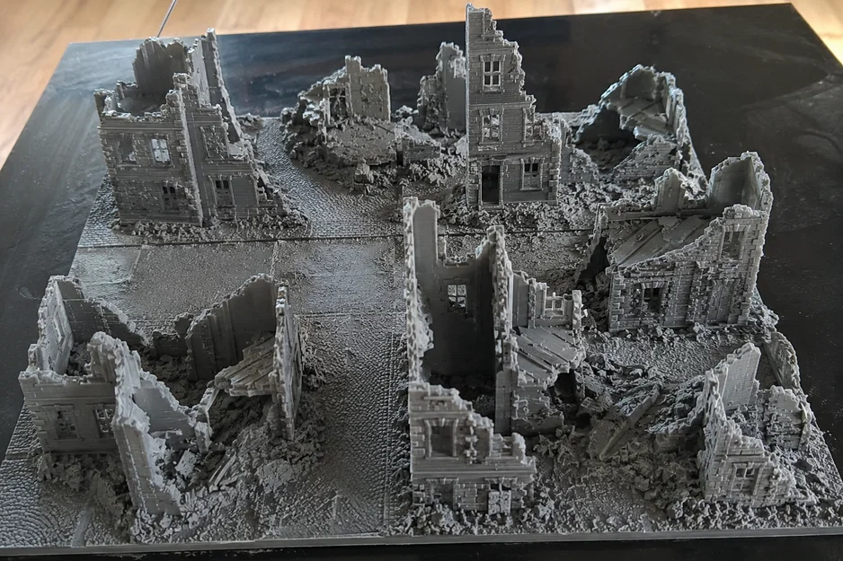 Mô hình sa bàn thành phố đổ nát thời Thế chiến II (WW2 Ruins) in 3D - Image 1